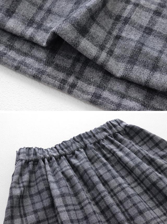 イナ ina 脇ボタンアウトポケットチェックスカート 255103 フレア