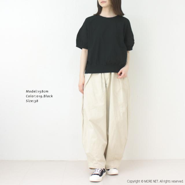 ファブリケアンプラネテール FABRIQUE en planete terre コンビネーション半袖Tシャツ 261-025 コットン 切替 異素材 無地 日本製 レディース_3