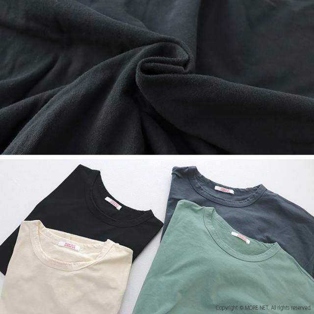 ファブリケアンプラネテール FABRIQUE en planete terre コンビネーション半袖Tシャツ 261-025 コットン 切替 異素材 無地 日本製 レディース_7