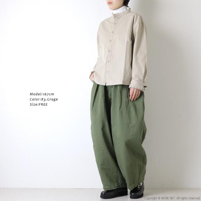 SALE セール/ ヤラニュー YARRA NEU ヴィンテージワッシャー衿フリルシャツ 5553-423 フリルネック 長袖 レディース /返品・交換不可_2