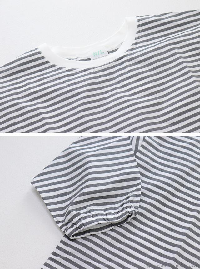 ナチュラルランドリー NATURAL LAUNDRY 先染めクラフトパネルコットンワイドプルオーバー 7261C-019 7分袖 ボーダー 日本製 レディース_6