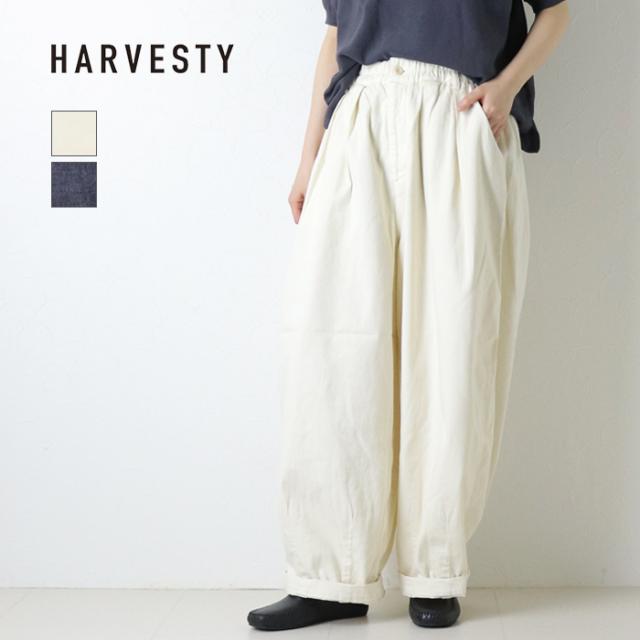 ハーベスティ HARVESTY 8ozデニムサーカスパンツ A12611 日本製 ワイド カーブ コクーン ウエストゴム レディース メンズ