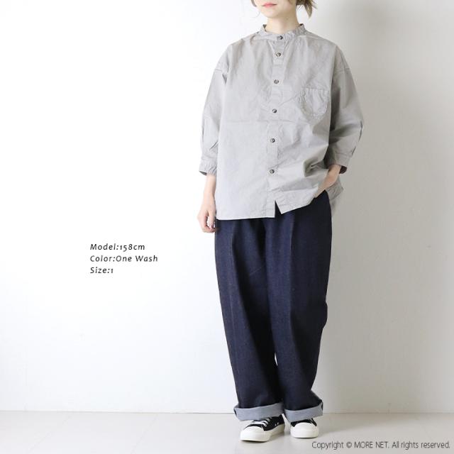 サザンカバイツリーズ sasanqua by trees オーガニックコットンデニムクルーパンツ AN-327 日本製 ワイド ストレート ジーンズ イージー レディース_3