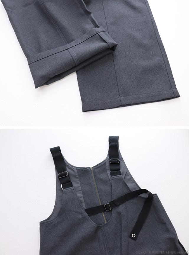 SALE セール/ アントゲージ Antgauge メランジオックスルーズストレートサロペット C2369 オールインワン パンツ ファスナー ロング丈 レディース /返品・交換不可_5