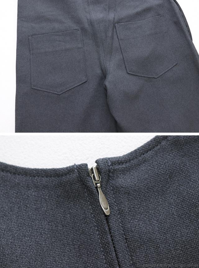 SALE セール/ アントゲージ Antgauge メランジオックスルーズストレートサロペット C2369 オールインワン パンツ ファスナー ロング丈 レディース /返品・交換不可_6