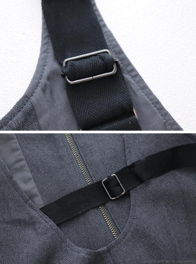 SALE セール/ アントゲージ Antgauge メランジオックスルーズストレートサロペット C2369 オールインワン パンツ ファスナー ロング丈 レディース /返品・交換不可_7