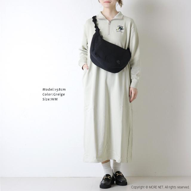 チャムス CHUMS ループパイルハーフジップワンピース CH18-1374 スウェット 長袖 ロング ブービーバード 刺繍 レディース