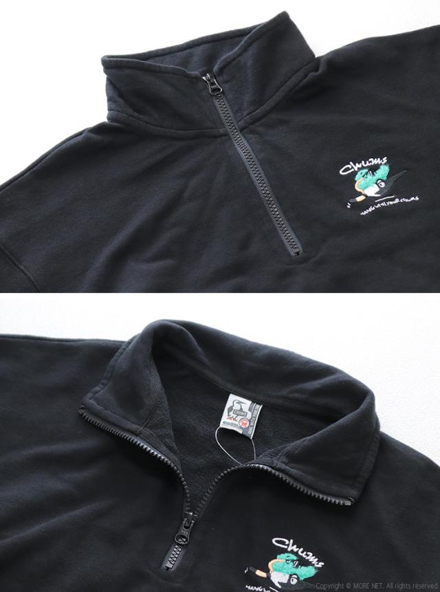 チャムス CHUMS ループパイルハーフジップワンピース CH18-1374 スウェット 長袖 ロング ブービーバード 刺繍 レディース