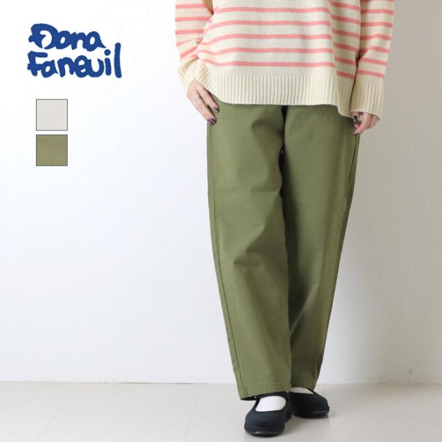 ダナファヌル Dana Faneuil コットンカルゼ裏微起毛ワイドテーパードパンツ D-7125411 日本製 イージー ロング カラー レディース