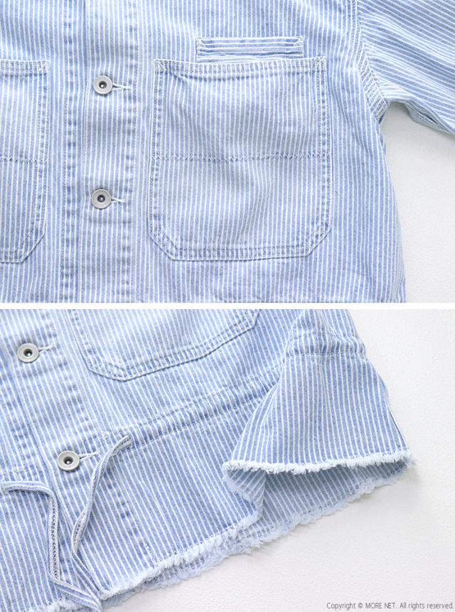 SALE セール/ レイトリー LAITERIE ヒッコリーデニムカバーオール 