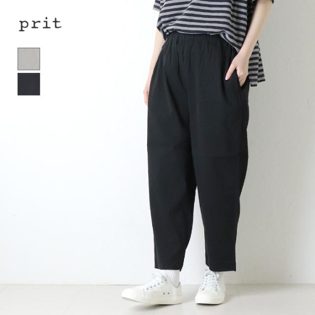 プリット prit リネンレーヨンストレッチスロウパンツ P71622 日本製 ワイド テーパード イージー レディース 裾直し対象外