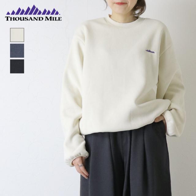 サウザンドマイル THOUSAND MILE ニットフリースクルーネックプルオーバー TM252KF00140 長袖 ロゴ スウェットライク レディース