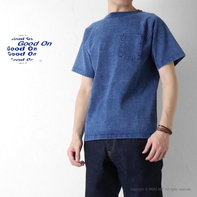 グッドオン Good On インディゴシェイブ ヘビージャージー ラグラン半袖ポケットTシャツ GOST1101IS メンズ レディース 日本製 肉厚 無地系