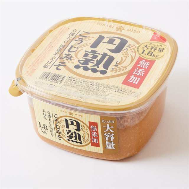 味噌【1.8ｋｇ】無添加円熟 ひかり味噌 こうじ みそ 米みそ 有機大豆 国産米 天日塩 調味料【送料無料】の通販はau PAY マーケット -  abマート au PAY マーケット店