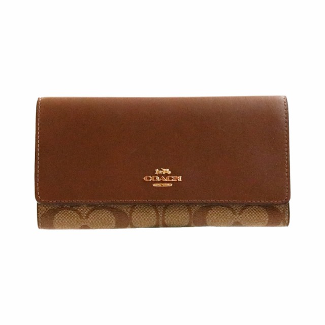 中古 コーチ シグネチャー 3つ折り財布 レディース COACH