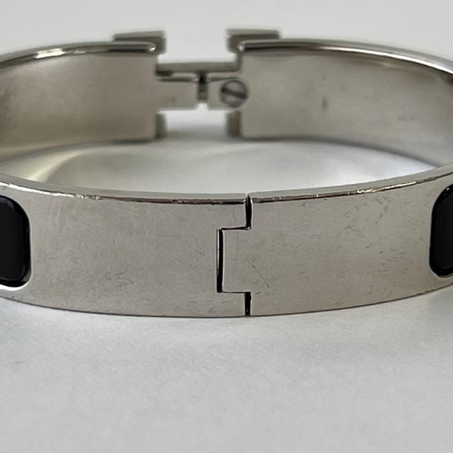[USED]HERMES Hシルバー ブラック ブレスレット/バングル PM USED]HERMES Hシルバー ブラック ブレスレット/バングル PM