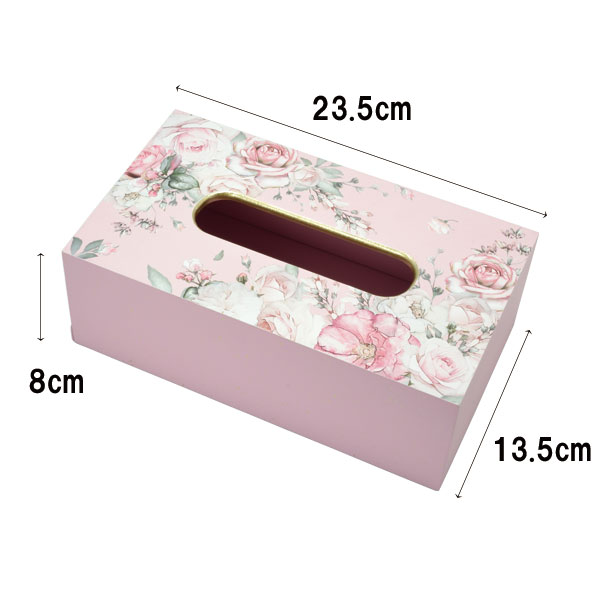 ティッシュケース 薔薇柄 バラ柄 ローズ ピンク 布製 ティッシュ