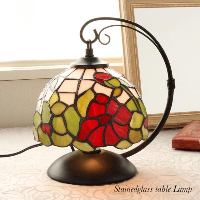 アンティーク ステンドグラスランプ 卓上スタンド