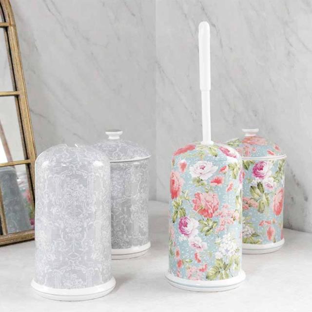 陶器 トイレブラシ 収納 トイレブラシ立て サニタリーポットセット トイレ掃除 ブラシ 花柄 バラ柄 薔薇雑貨 エレガント 全15種の通販は