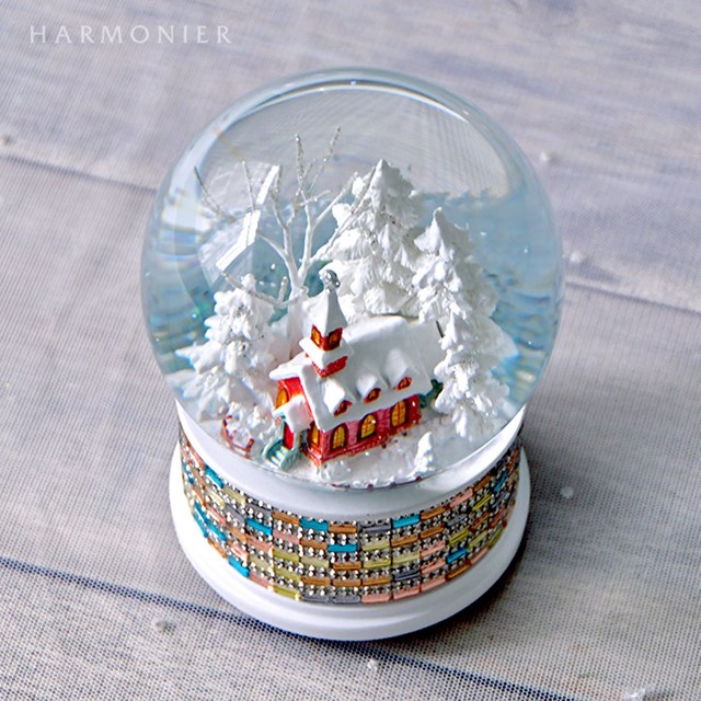 ジュエルスノードームオルゴール チャーチ 010663【ハルモニア スノー