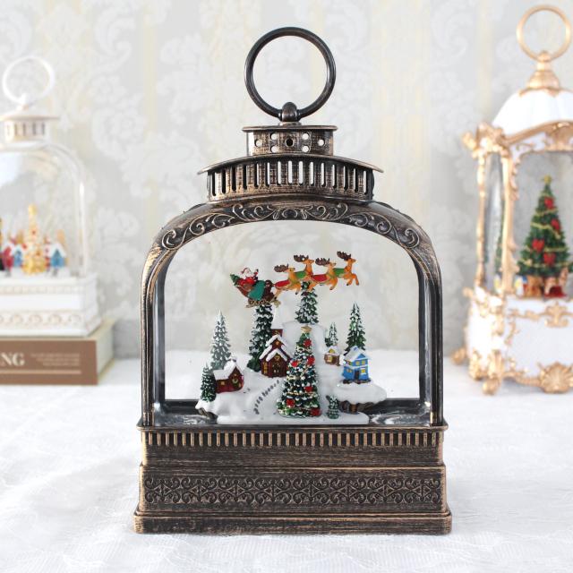 リキッドランタンフライングサンタ 11207【ハルモニア スノードーム