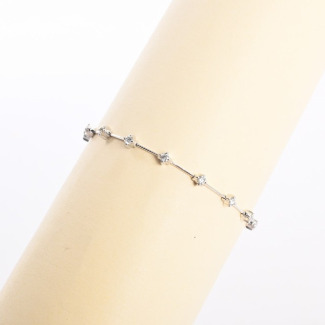 ダイヤ ブレスレット K18WG K18ホワイトゴールド ダイヤ0.750ct チェーン長さ(留め具含):約16cm チャーム:幅約3mm  総合ランキング1位受賞 アクセサリー・ジュエリー