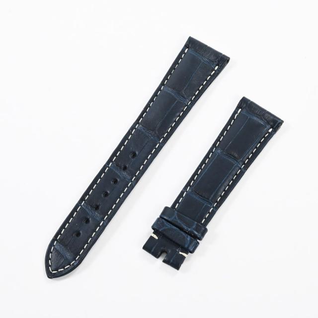 オメガ ブルー アリゲーター レザーストラップ 19-16mm 時計用パーツ