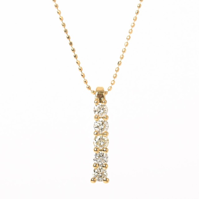 ダイヤ ネックレス K18YG ダイヤ0.2ct レディース 中古A品