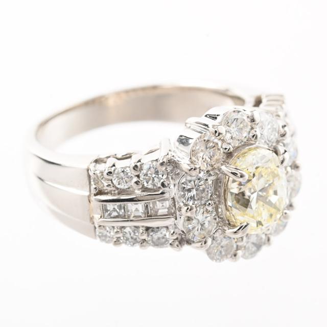 K18 PT900 鑑別あり 天然アレキサンドライトダイヤモンド リング 天然