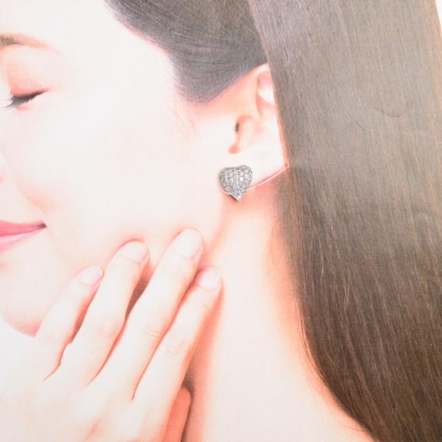ダイヤ ピアス K18YG/WG ダイヤ1ct/1ct チャーム:約W13xH15mm