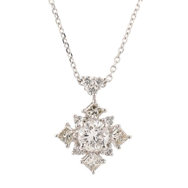 ダイヤ ネックレス プラチナ900/850 ダイヤ0.304/0.27ct レディース 
