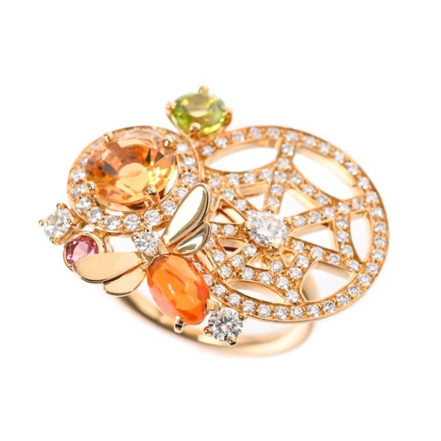 仕上済☆K18☆dress a dress☆ダイヤモンド☆シトリンリング7.5号