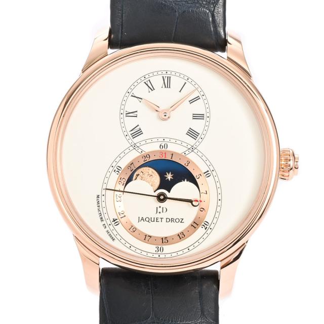 ジャケドロー グラン セコンド ムーン アイボリー エナメル 腕時計 J007523200  アイボリー メンズ 中古A品の通販は