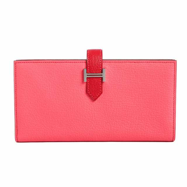 エルメス ベアンスフレヴェルソ 長財布 シェーブル  ローズリップスティック レディース Q□ 2013年 中古A品の通販は 104,500円