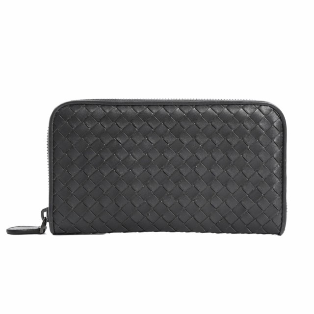 ボッテガヴェネタ ジップアラウンドウォレット 長財布 イントレチャート ダークグレー ユニセックス 中古AB品