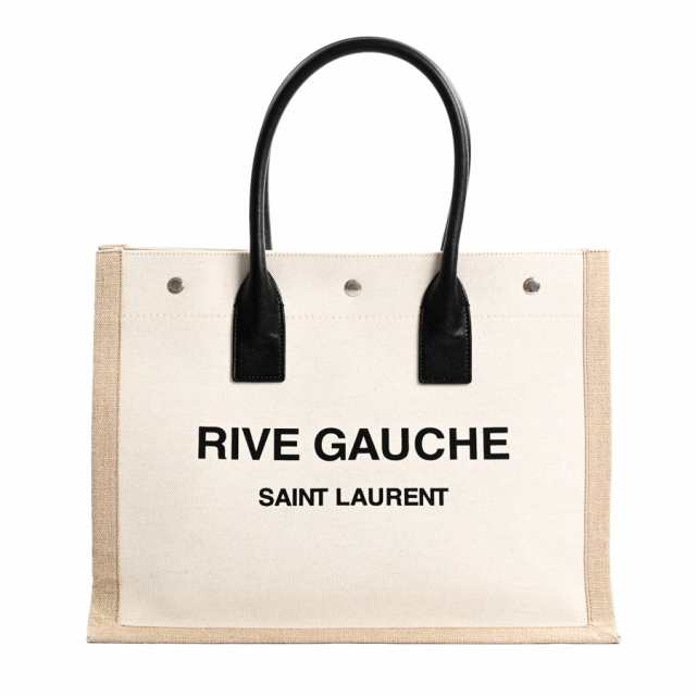 【正規品】サンローラン リヴゴーシュ トートバッグ ロゴプリント アイボリー YSL サンローラン 人気 リヴゴーシュ トート/ボストンバッグ