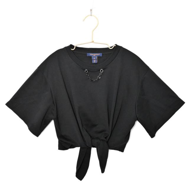 ルイヴィトン ✨ロゴ入り チュニックRW151A レディース ブラック ルイヴィトン LVxYKセルフタイTシャツ トップス コットン