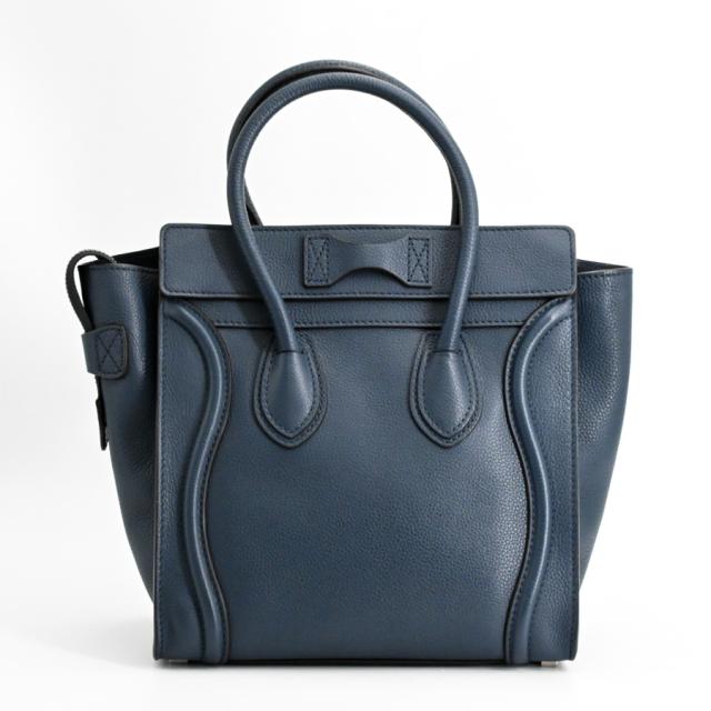 正規品 希少 セリーヌ ラゲージマイクロ ハンドバッグ トート ブルー