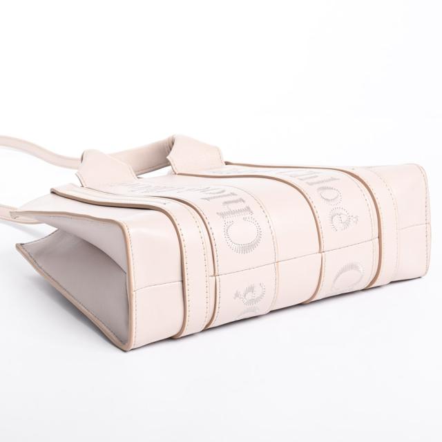 Chloe リネン製WOODYスモールトートバッグ ビンク クロエバッグ Chloé