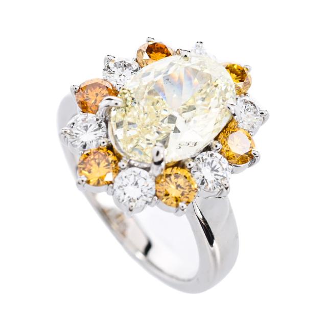 ダイヤ リング プラチナ900 ダイヤ3.021/1.53ct 14号  レディース 中古A品