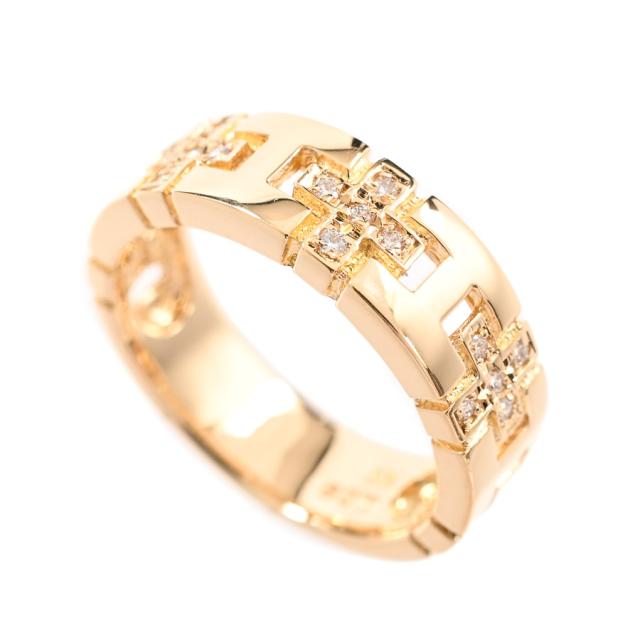 ダイヤ リング K18YG ダイヤ0.09ct 10号 レディース 中古A品