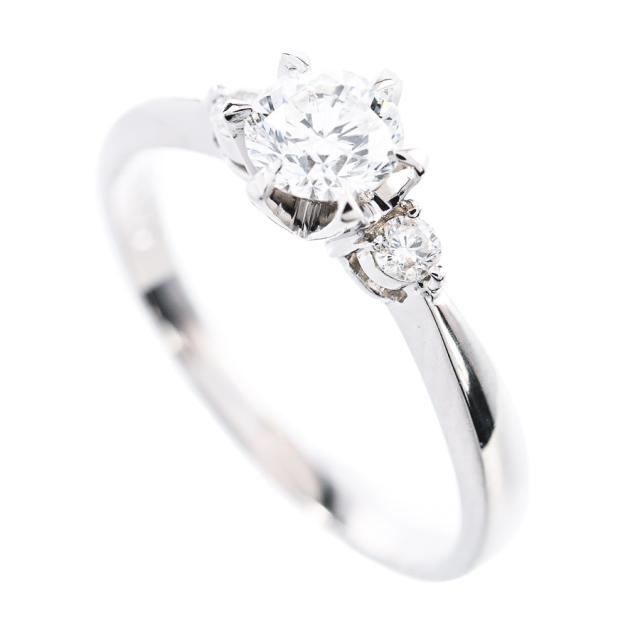 ダイヤ リング プラチナ900 ダイヤ0.429/0.07ct 11号 レディース 中古A品
