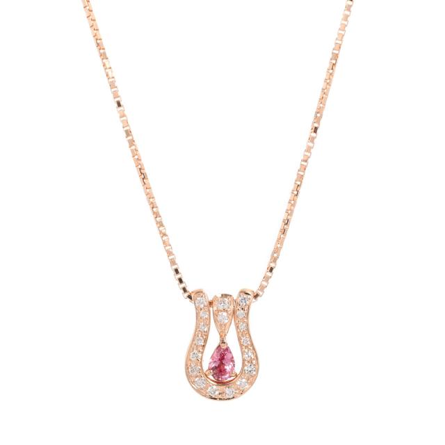 オレフィーチェK18ピンクゴールド　サファイアヌードネックレス K18/Pt「ピンクサファイア ヌード」ネックレス