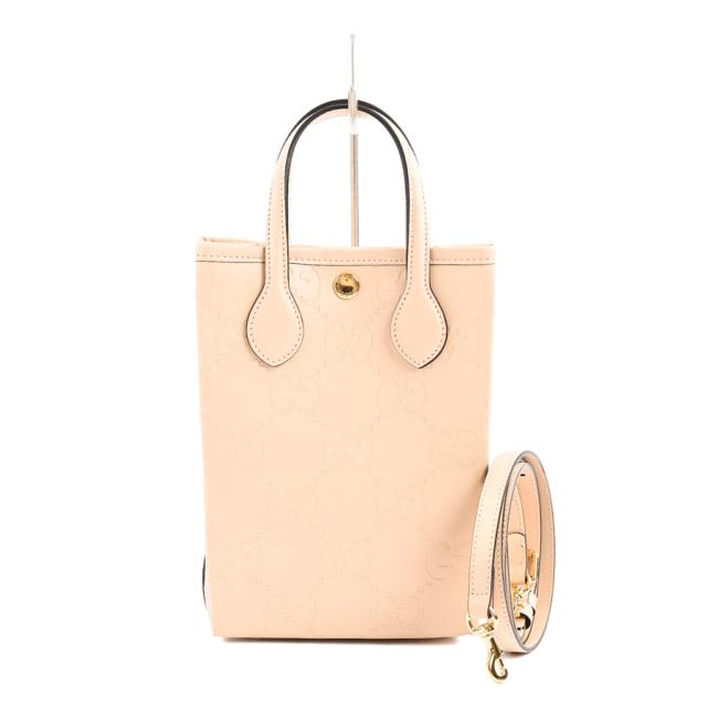 グッチ スーパーミニバッグ ハンドバッグ カーフ 790133 ベージュ レディース 中古A品