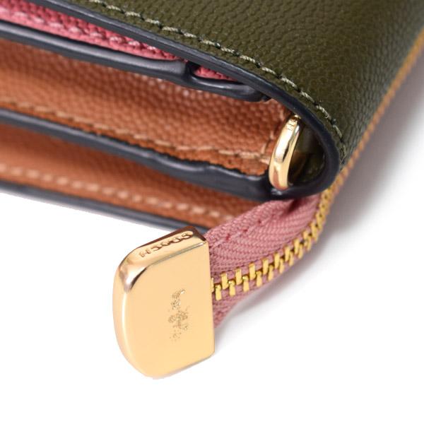 コーチ 財布 COACH グレインレザー カラーブロック フォルドオーバー リストレット スマホ フォン ウォレット 二つ折り 財布 キャンティーンマルチ 91038_4
