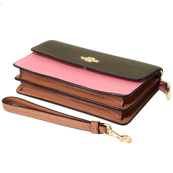 コーチ 財布 COACH グレインレザー カラーブロック フォルドオーバー リストレット スマホ フォン ウォレット 二つ折り 財布 キャンティーンマルチ 91038_2