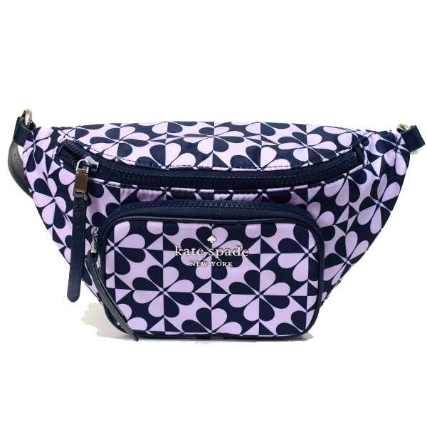 ケイトスペード バッグ katespade ナイロン ドリアン スペード クローバー ジオ ベルトバッグ 2way ワンショルダー バックパック ウエスト ボディバッグ ぺトロールブルーマルチ WKRU6599の通販は