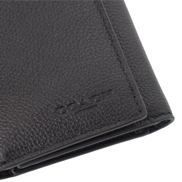 コーチ 財布 COACH スポーツカーフレザー トライフォールド ロゴ ウォレット カードケース 三つ折り財布 ブラック 23845_3