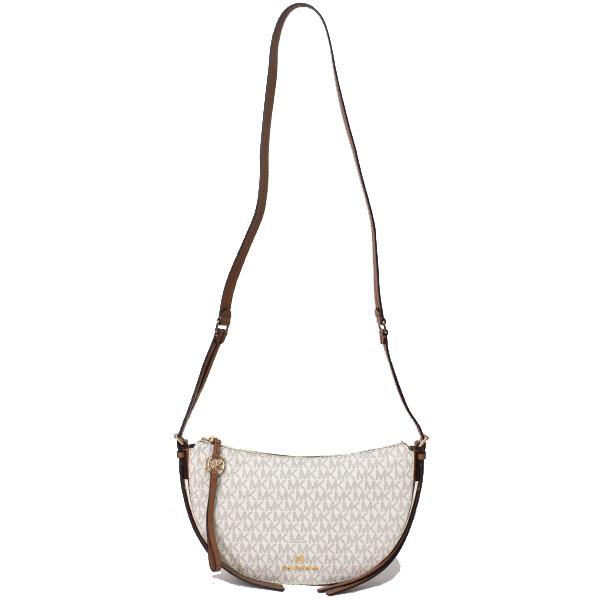 マイケルコース バッグ MICHAEL KORS PVC レザー モノグラム カムデン スモール メッセンジャー クロスボディ 斜めがけ ショルダーバッグ バニラホワイト×ライトブラウン 30S0GCDM1B