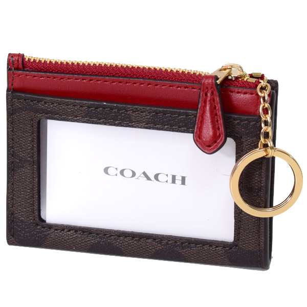 コーチ 小銭入れ COACH コーティングキャンバス スムースレザー ...